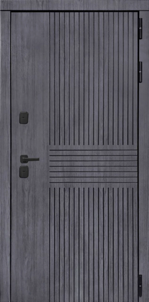 Входная дверь ДвериПРО Берген Без фрезеровки Дуб арктик горизонт DPRO201321 внешняя сторона